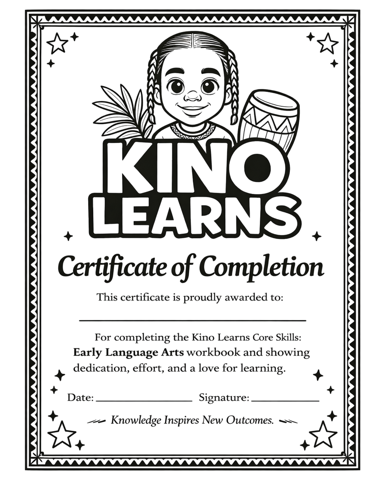 Kino Learns Early Language Arts Workbook: Tracing, Pre-Writing, Matching, and More!